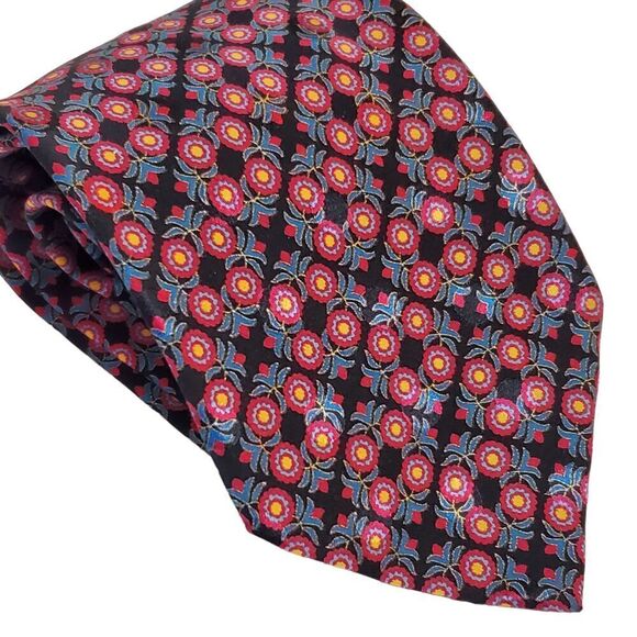 Brioni Mens Tie Geometric Circles Silk Made in Italy Modern Designer 60x3.5